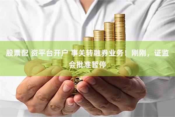 股票配 资平台开户 事关转融券业务！刚刚，证监会批准暂停